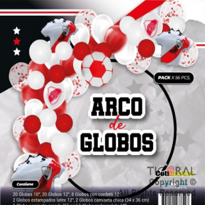 SET DE GLOBOS ARCO GUIRNALDA RIVER PLATE 56 UNIDADES X 1